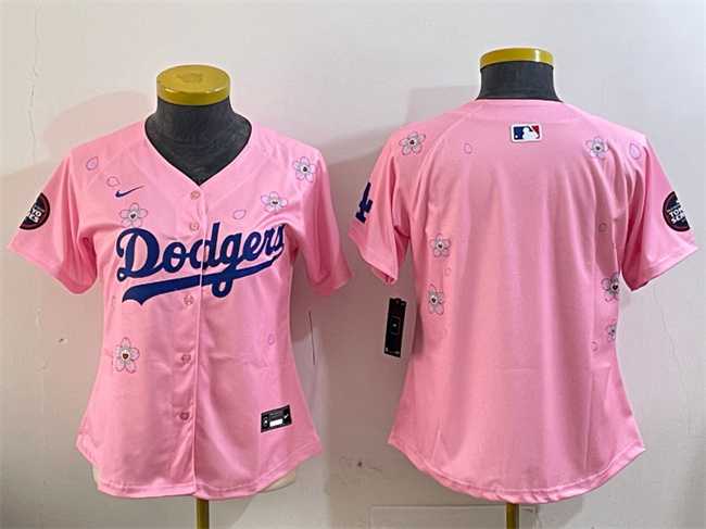 Women%27s Los Angeles Dodgers Blank Pink 2025 Tokyo Series Limited Stitched Jersey